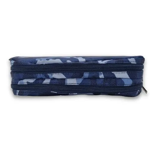 ■ Schoolbooks.ie - Double Pencil Case - Camo Blue