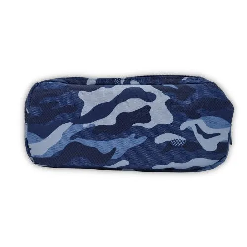 ■ Schoolbooks.ie - Double Pencil Case - Camo Blue