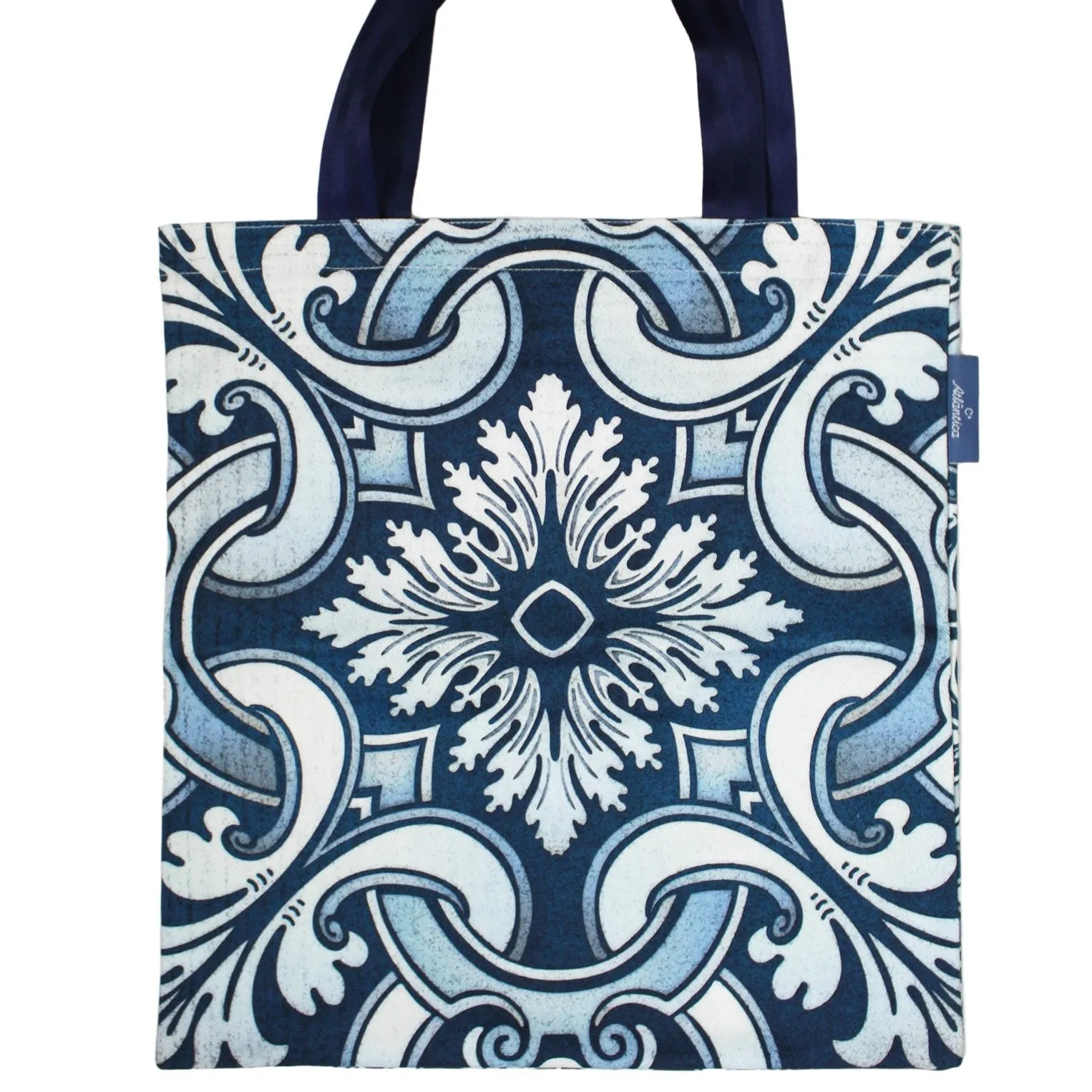 100% Cotton Azulejo Tile Themed Made in Portugal Reusable Tote Bag