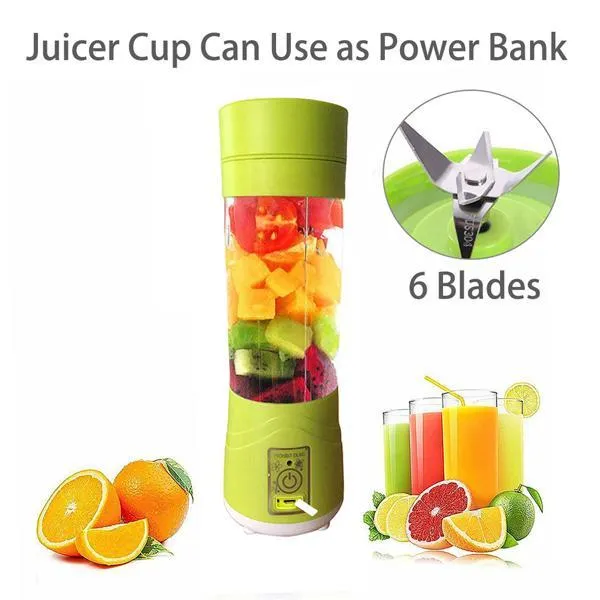 133 Portable USB Electric Juicer - 6 Blades (Protein Shaker)