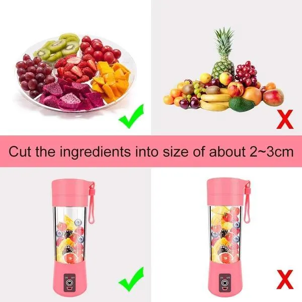 133 Portable USB Electric Juicer - 6 Blades (Protein Shaker)