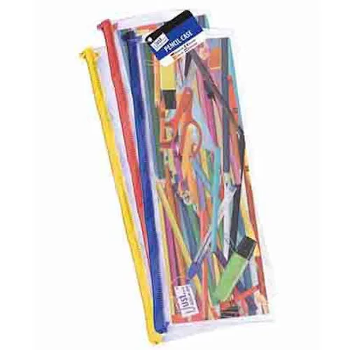 13" Clear Exam Pencil Case - Assorted Transparent Stationery Storage Tests