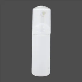 (2 Pack) 1.7 oz / 50 ml White Plastic Foaming Bottle with White Foam Pump Dispenser   Travel Bag