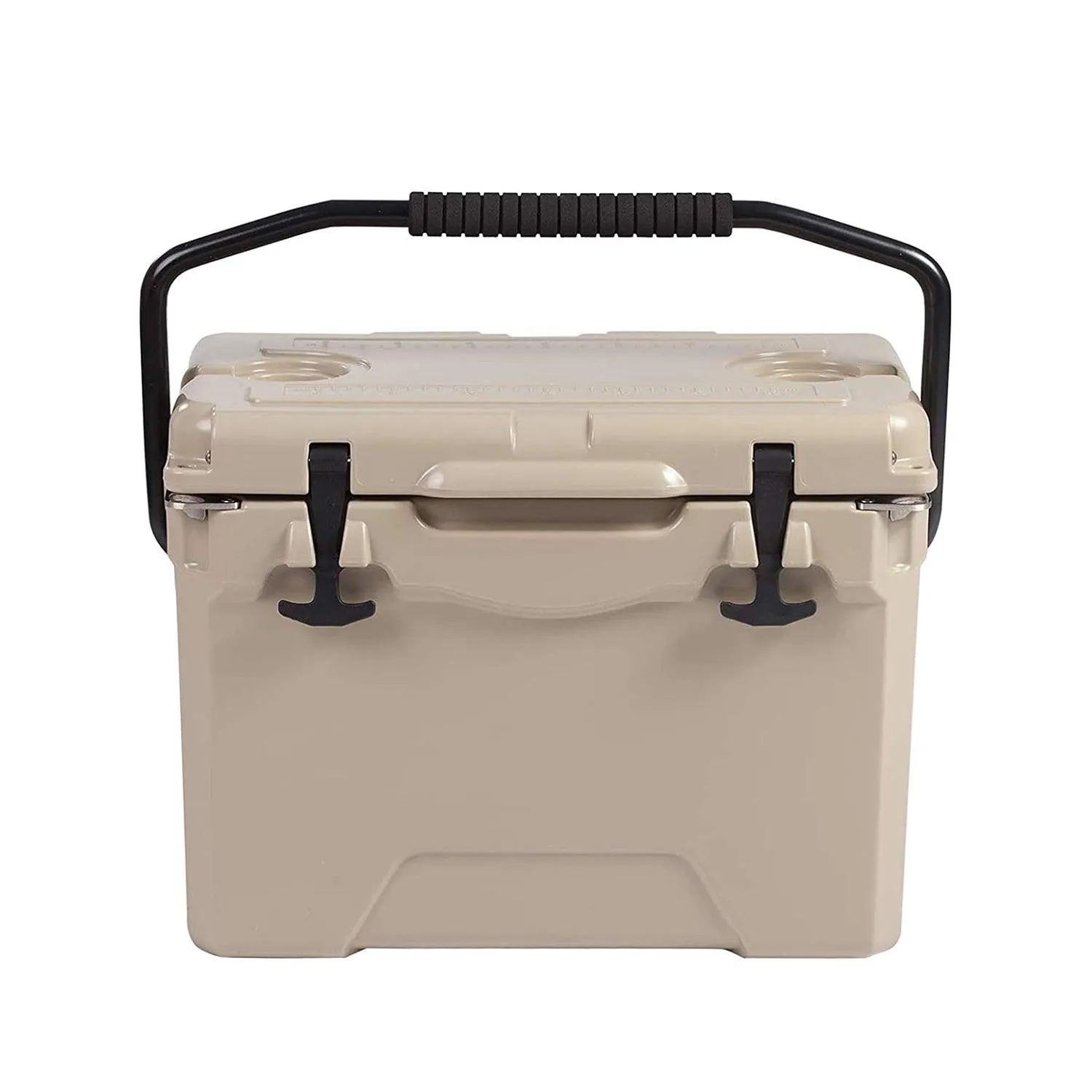 25QT Rotomolded Insulated Ice Cooler 3-5 Days Ice Chest with Built-in Fish Ruler, Bottle Opener, Cup Holder