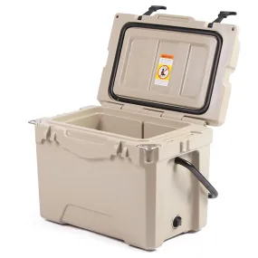 25QT Rotomolded Insulated Ice Cooler 3-5 Days Ice Chest with Built-in Fish Ruler, Bottle Opener, Cup Holder