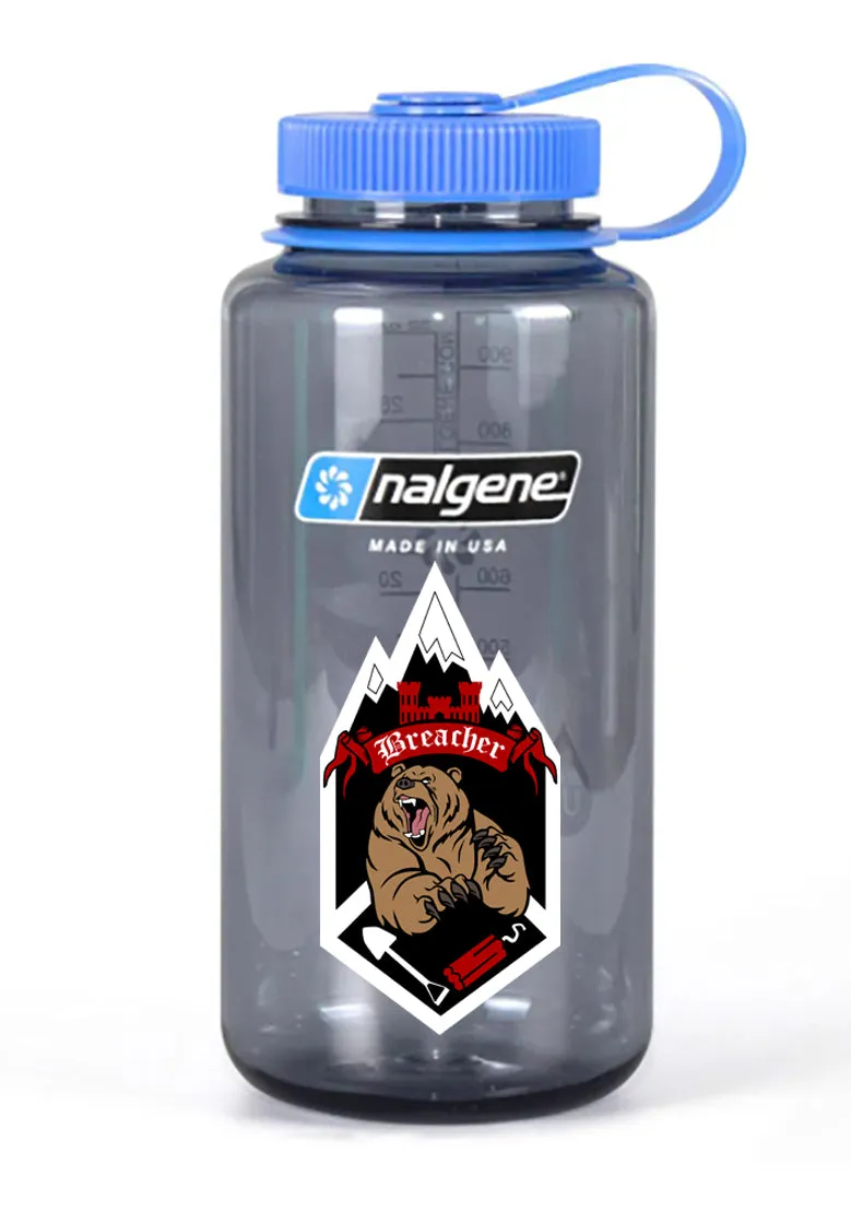 32 oz Nalgene Grey Wide Mouth Water Bottle. Multiple Designs.