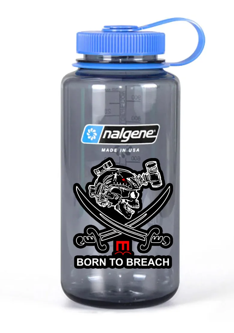 32 oz Nalgene Grey Wide Mouth Water Bottle. Multiple Designs.