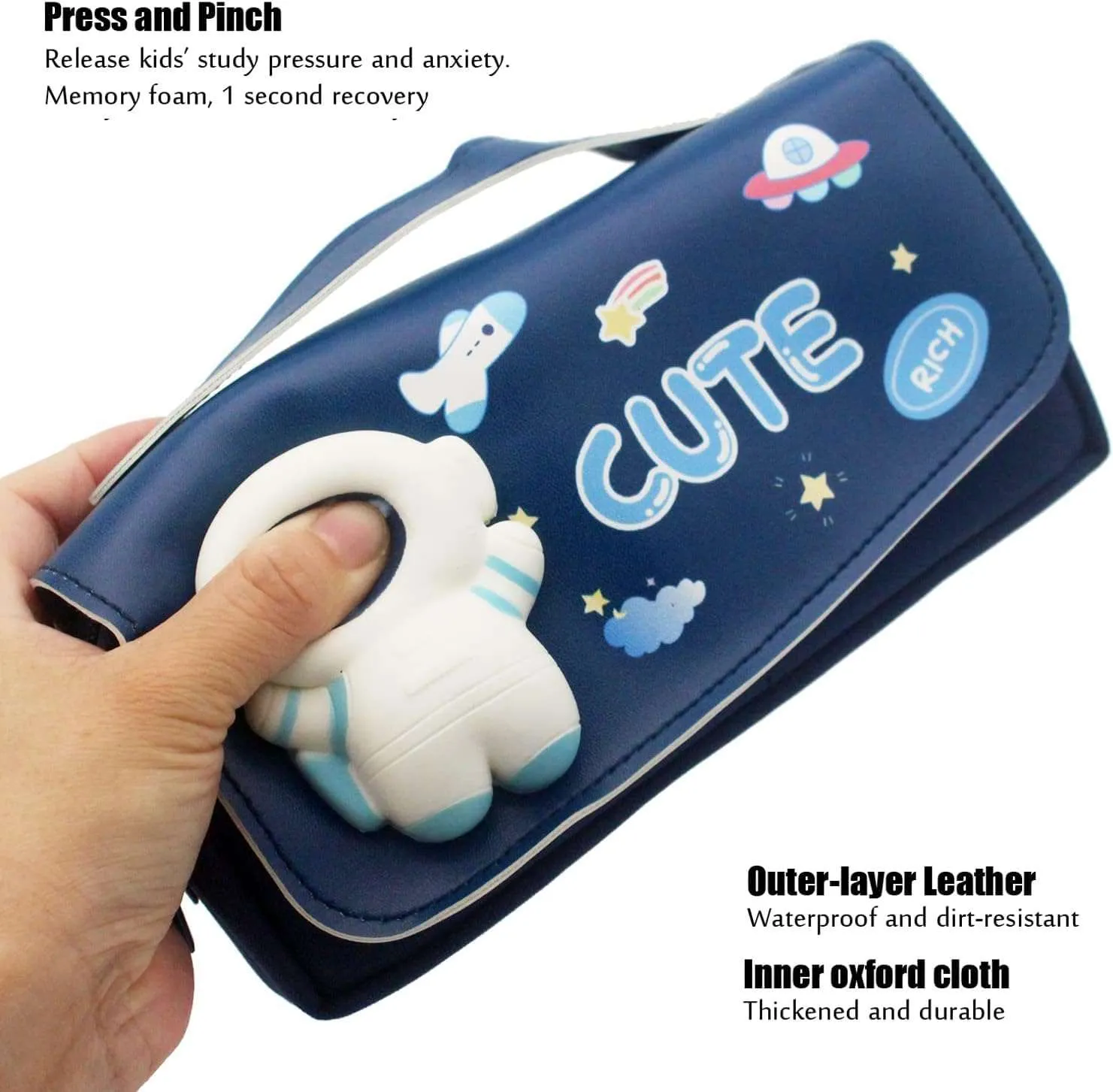 3D Squishy Space Pencil Pouch for Kids