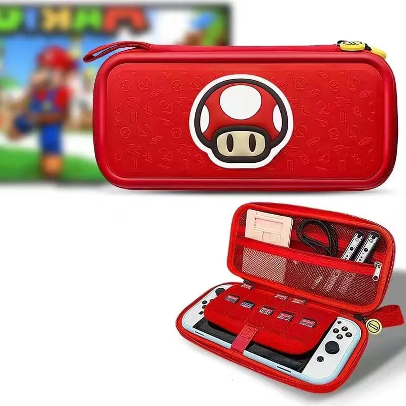 3D Travel Carrying Case For Nintendo Switch OLED And Nintendo Switch - Magic Mushroom