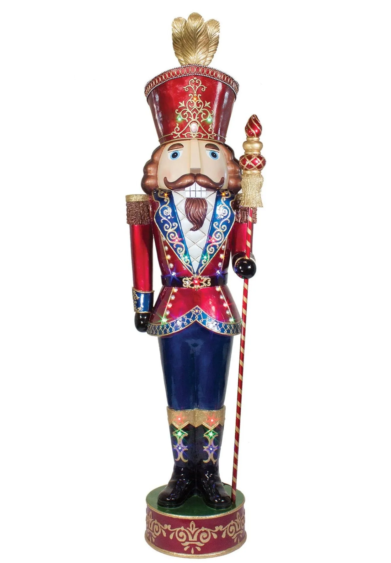 92" Lit Jeweled Nutcracker