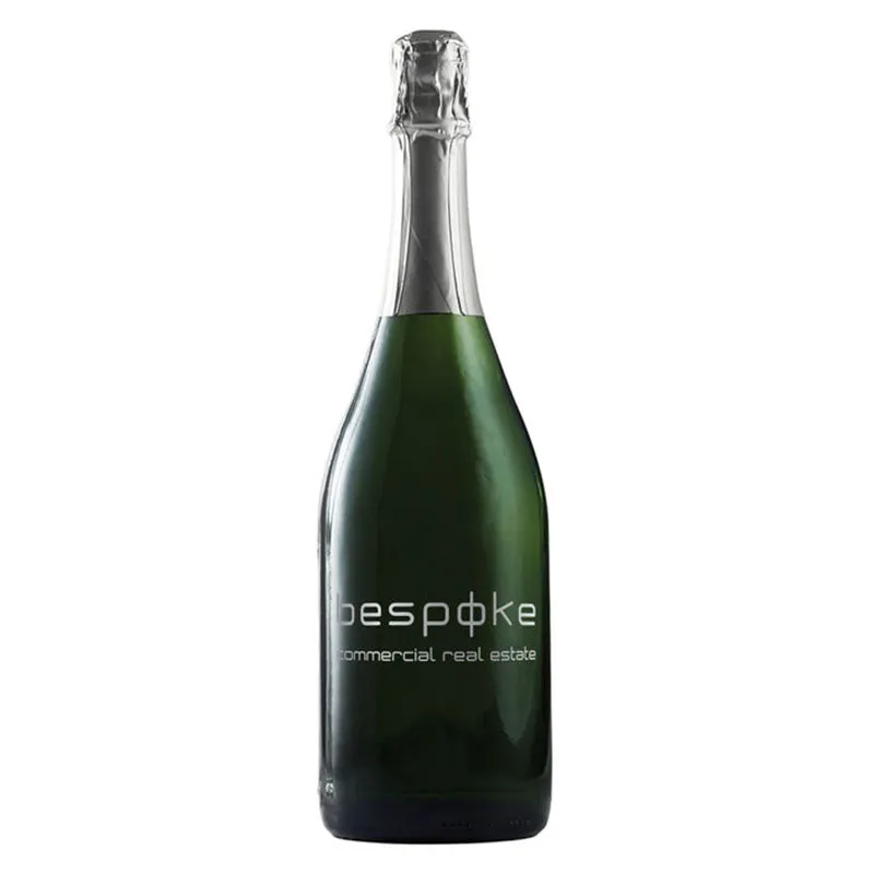 A  Wines Green Etched Non-Alcoholic Sparkling Grape Juice with 1 Color Fill