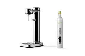 Aarke Carbonator 3 Sparkling Water Maker & CO2 Cylinder | Steel