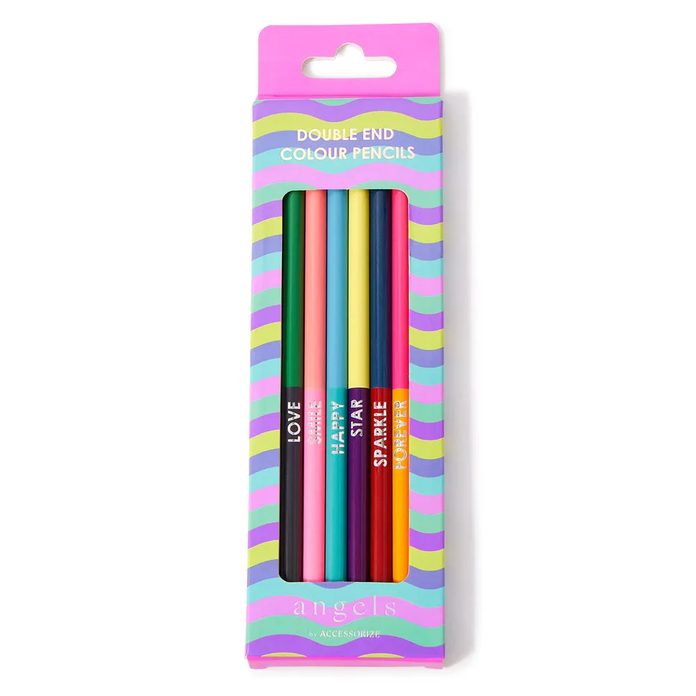 Accessorize London Girl's Multi Double Ended Colour Pencils Set Of 6