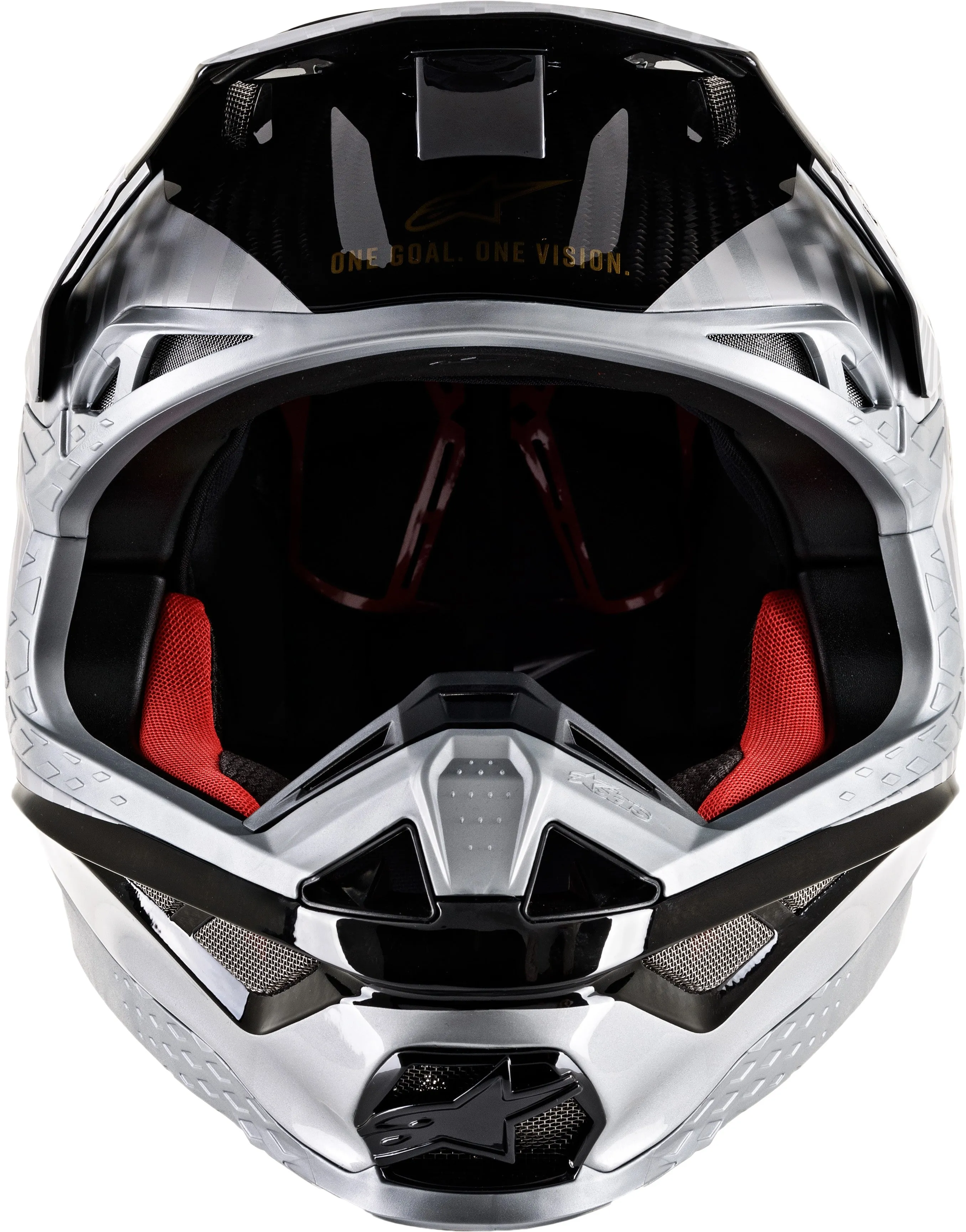 ALPINESTARS S.TECH S-M10 ALLOY HELMET SILVER/BLACK/CARBON/GOLD XL 8301720-1909-X