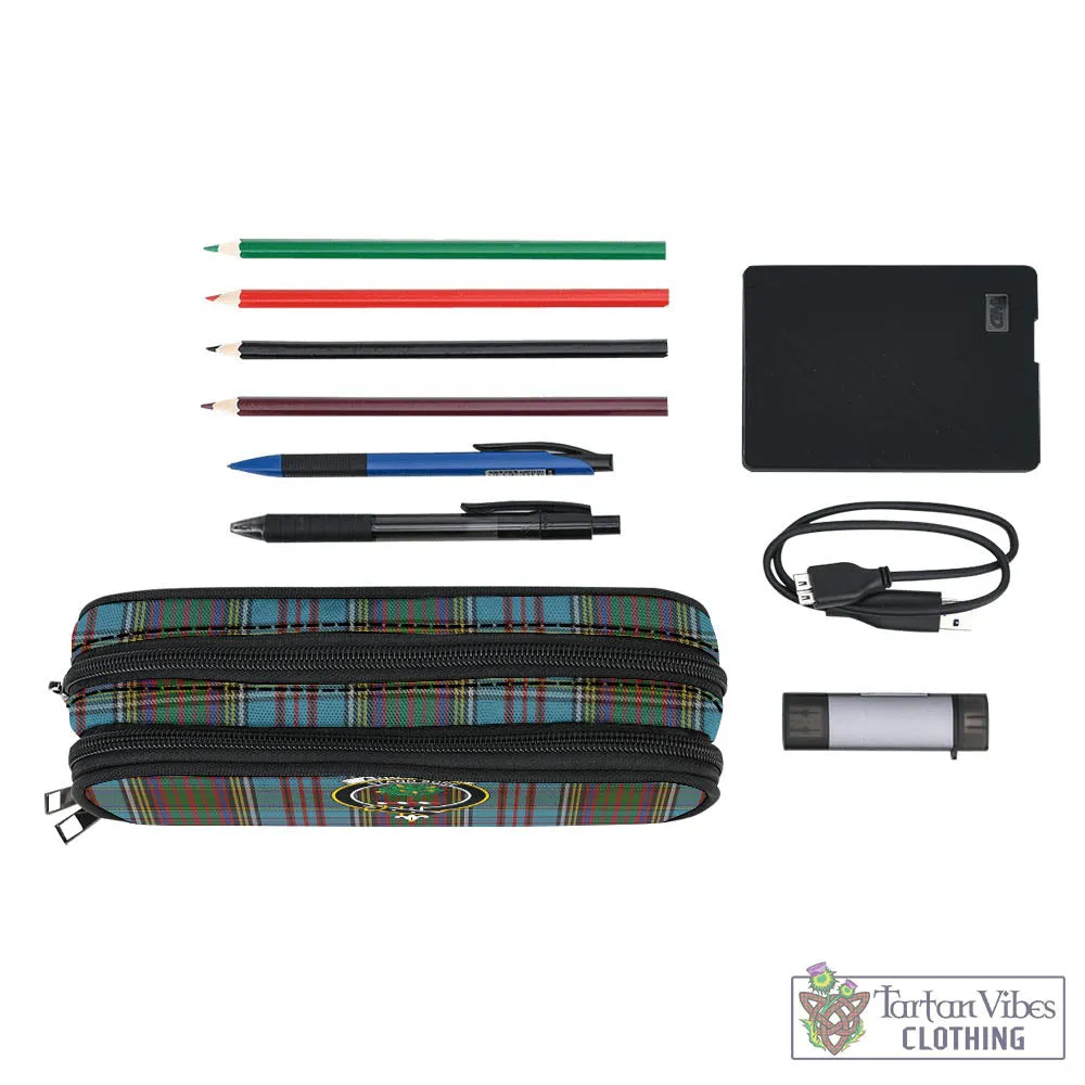 Anderson Tartan Pen and Pencil Case with Family Crest