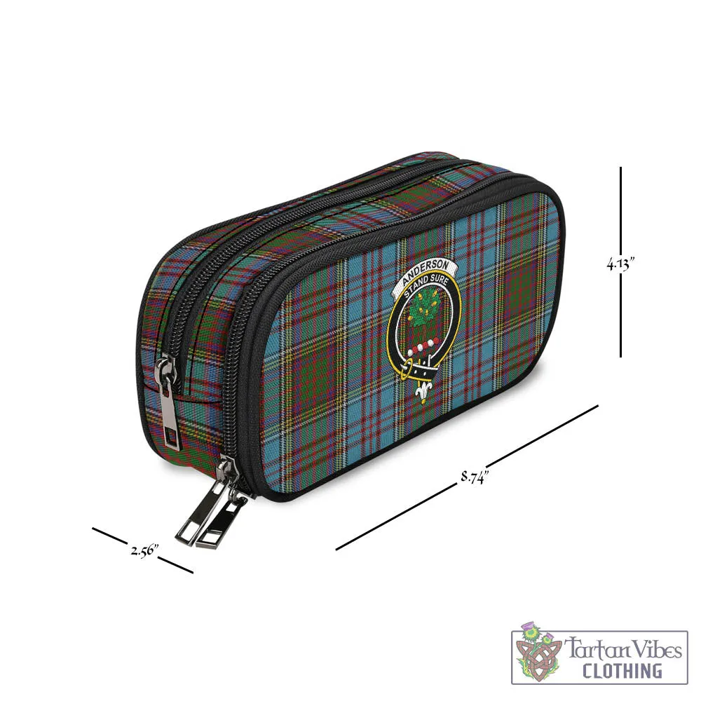 Anderson Tartan Pen and Pencil Case with Family Crest