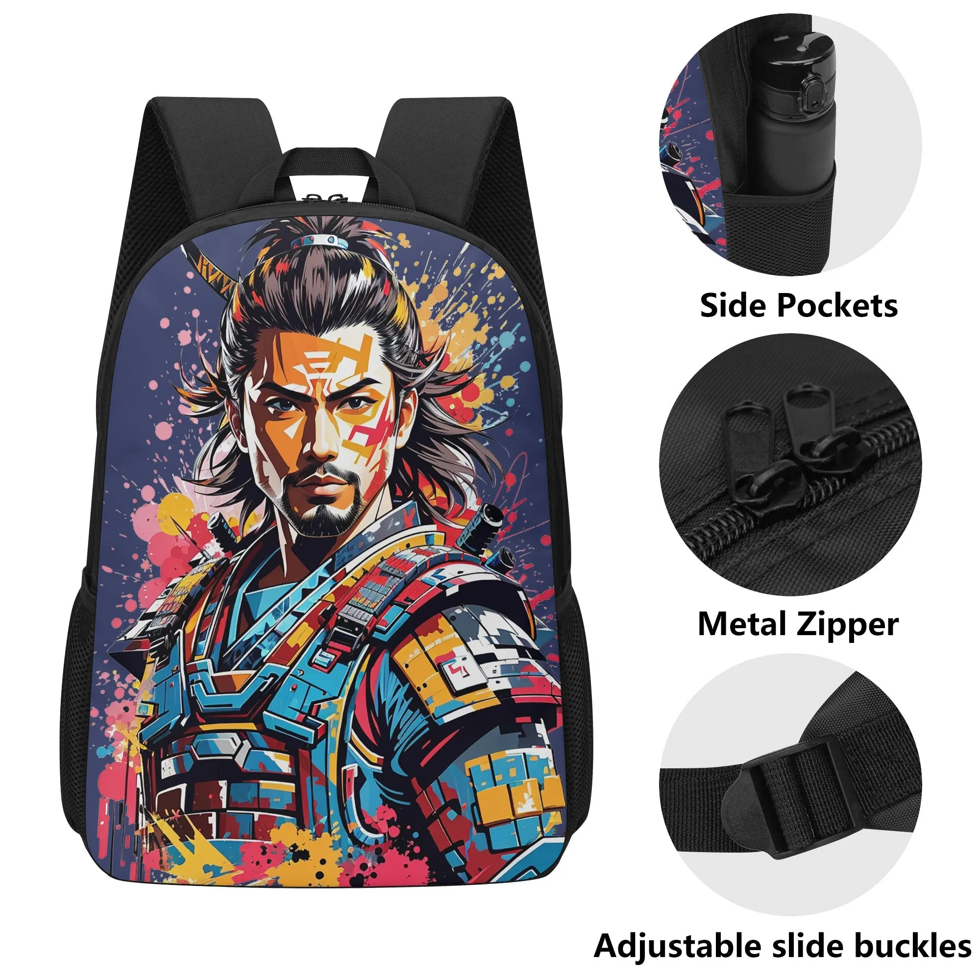 Anime book bag for teenagers of Middle school and High School | Trendy Fan Gear for Teenagers | Samurai Warrior