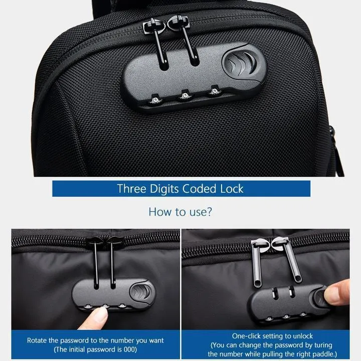 Anti Theft Backpack with 3 Digit Lock