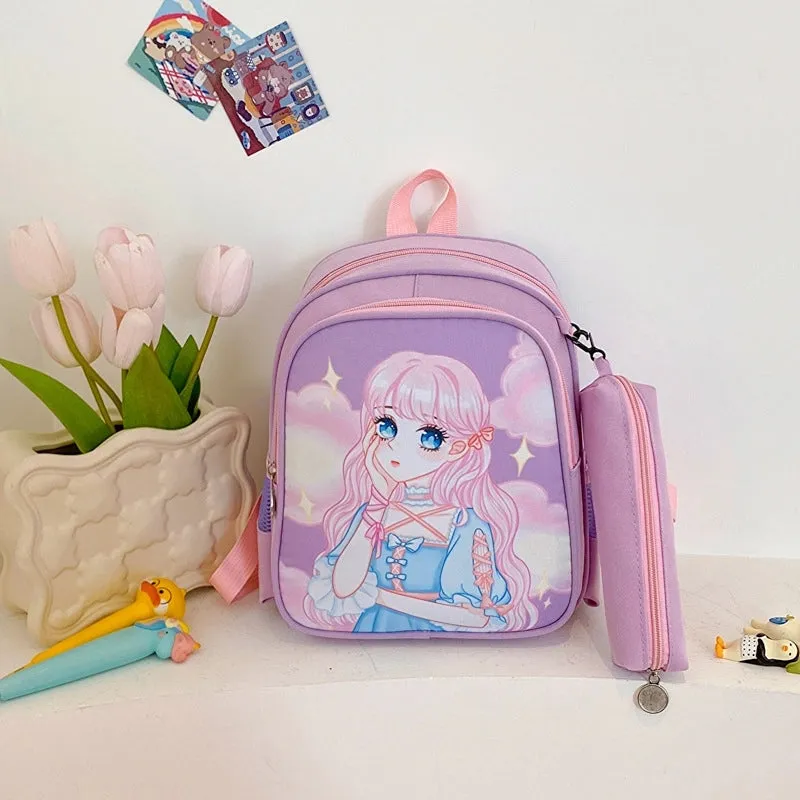 Anti-theft Cartoon Casual School Daily Kids Backpack