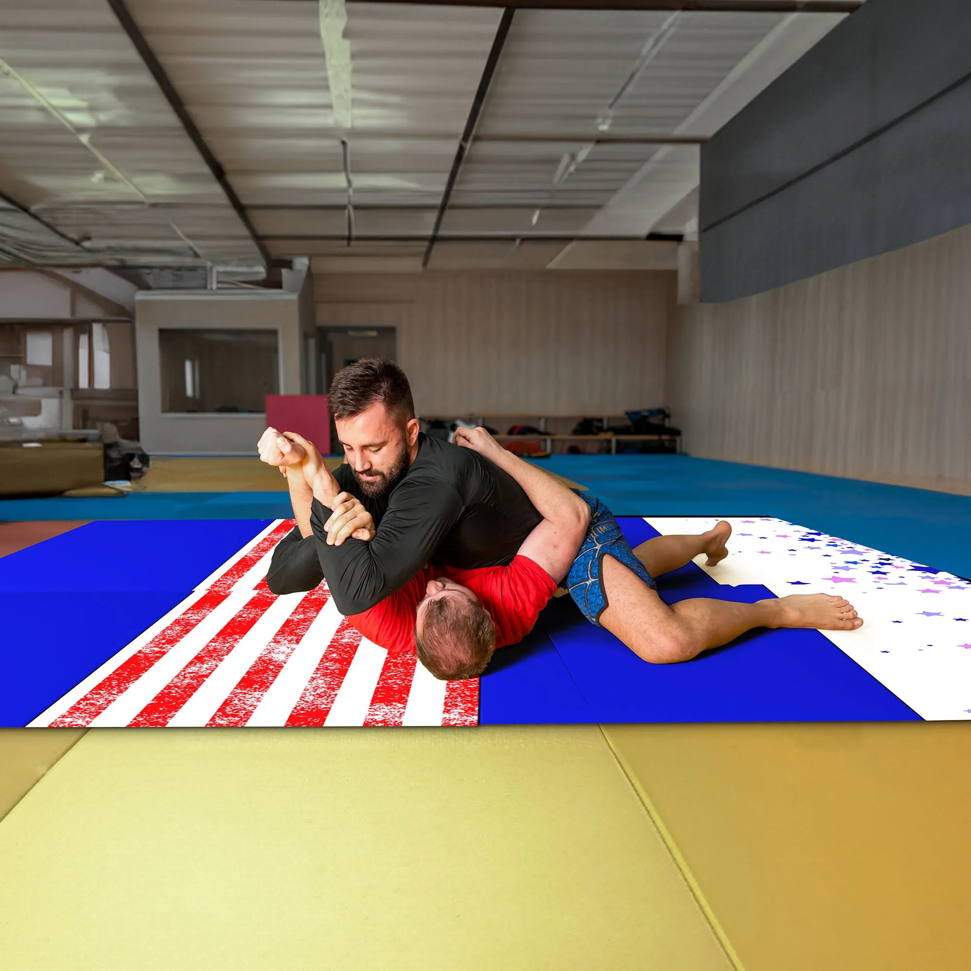 BalanceFrom Fitness Gymnastics Mat w/Sectional Floor Balance Beam,Red/White/Blue