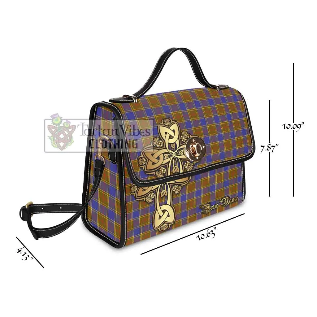 Balfour Tartan Waterproof Canvas Bag Golden Thistle Celtic Cross Style