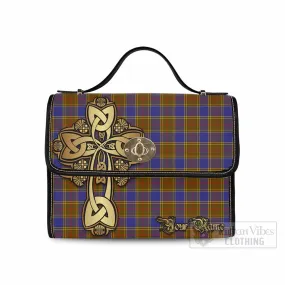 Balfour Tartan Waterproof Canvas Bag Golden Thistle Celtic Cross Style