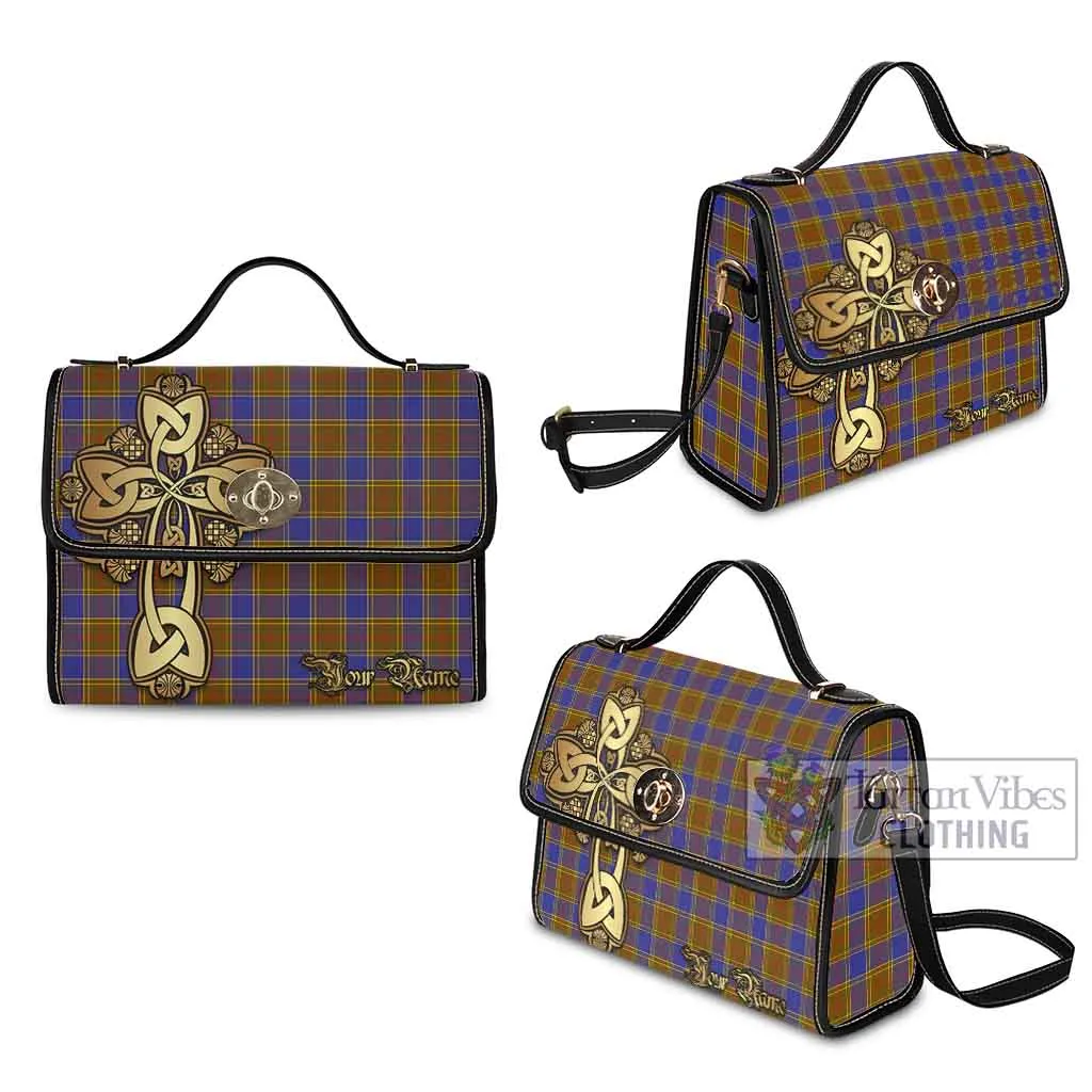 Balfour Tartan Waterproof Canvas Bag Golden Thistle Celtic Cross Style