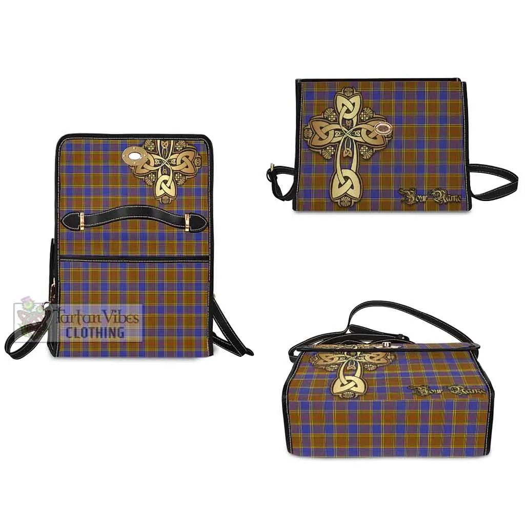 Balfour Tartan Waterproof Canvas Bag Golden Thistle Celtic Cross Style