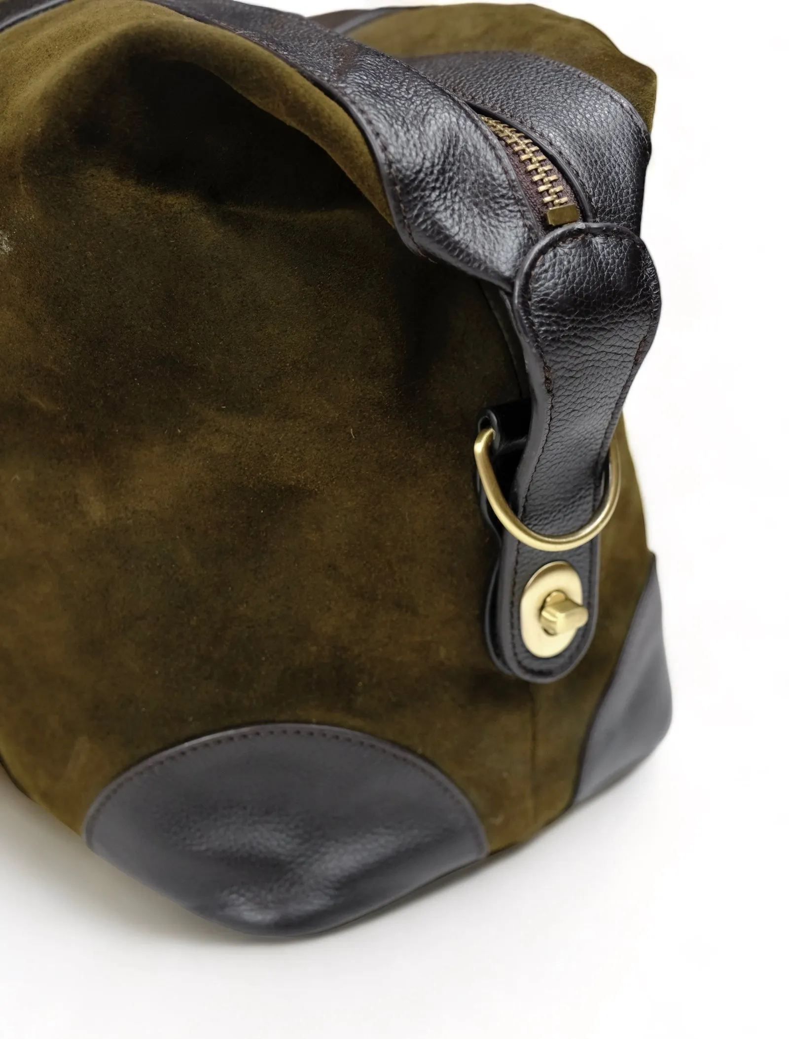 Baron - Dark Green Waxed Suede Weekend Bag 24h/30L