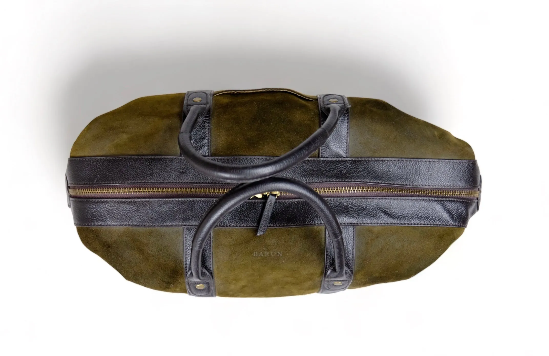 Baron - Dark Green Waxed Suede Weekend Bag 24h/30L