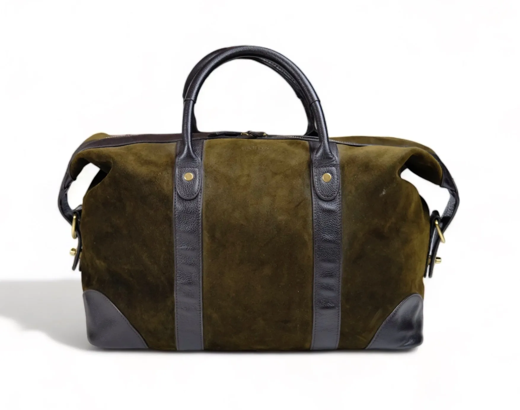 Baron - Dark Green Waxed Suede Weekend Bag 24h/30L