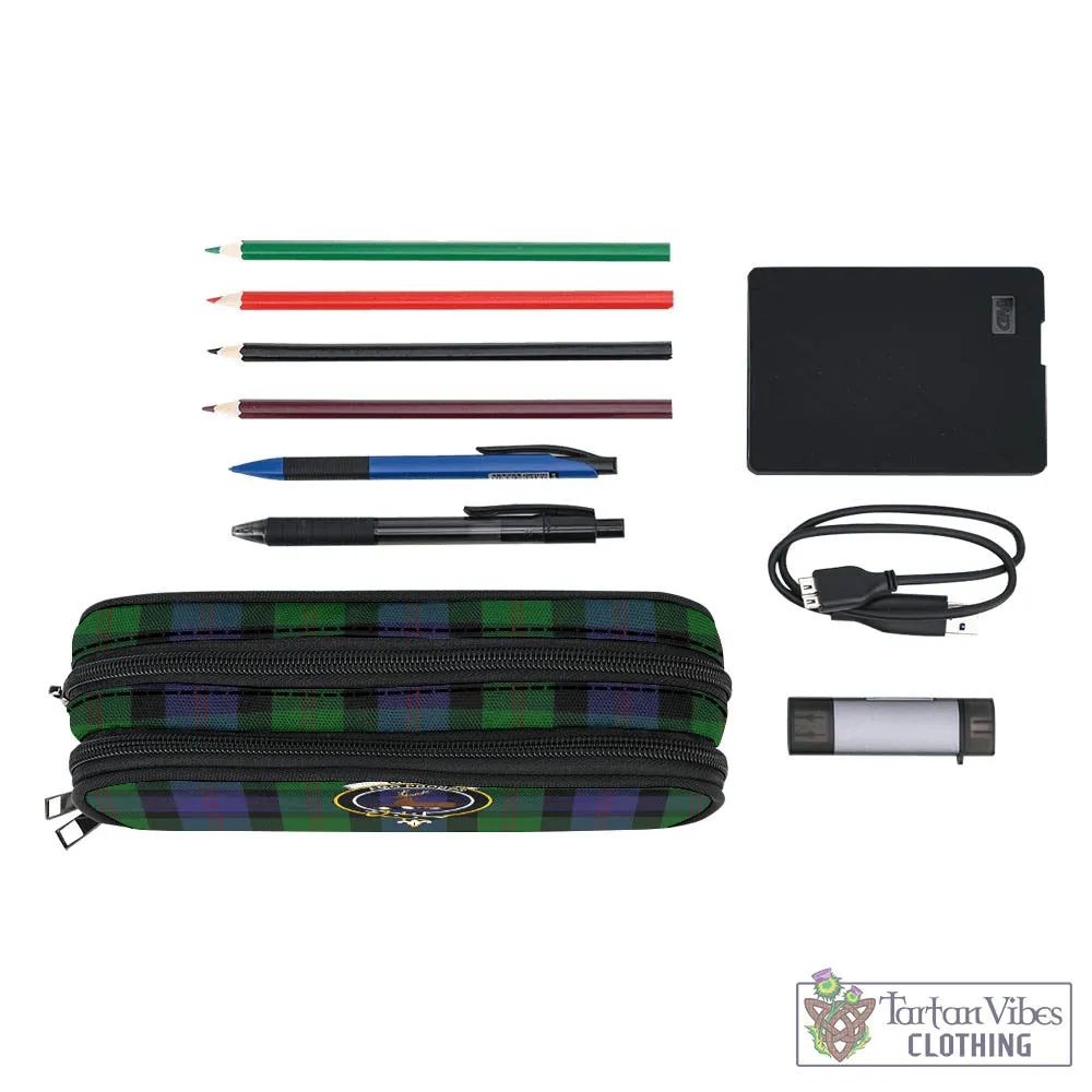 Blair Tartan Pen and Pencil Case with Family Crest