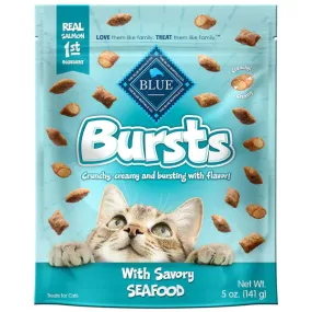 Blue Buffalo Bursts Seafood Flavor Crunchy Treats for Cats Whole Grain - 5 oz.