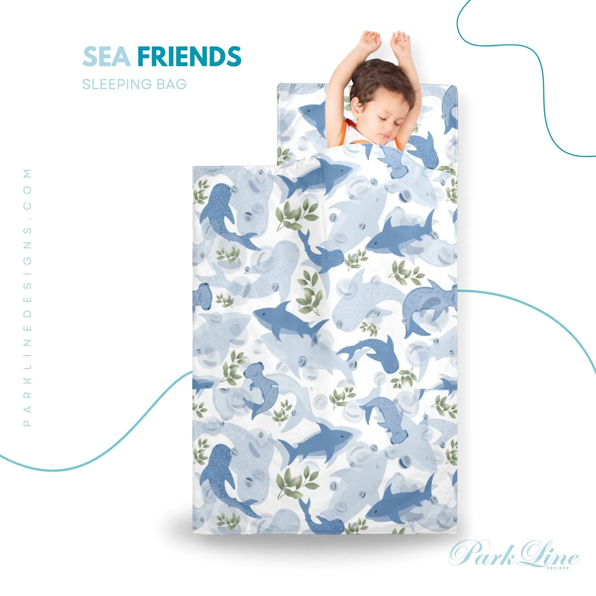 Blue Camo Kids' Long Sleeping Bag | A Catchy Blend of Comfort & Style | Lightweight and Durable Sleeping Bag for Kids