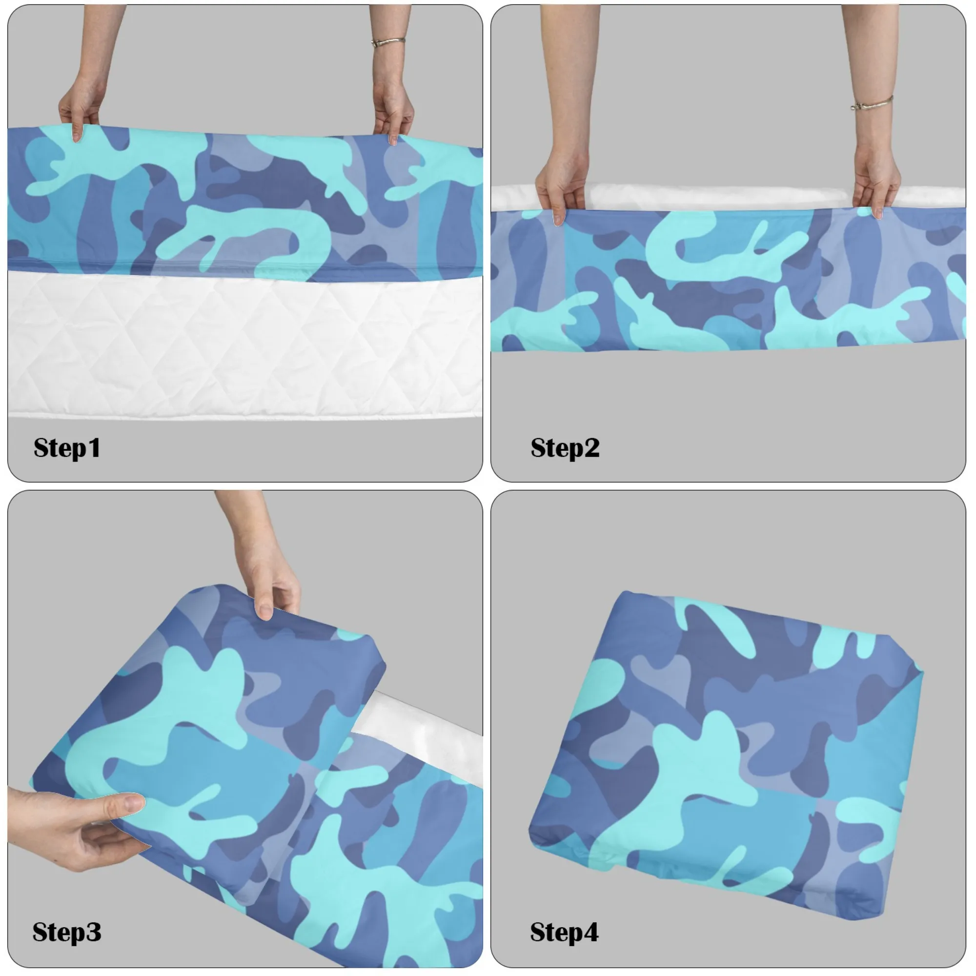 Blue Camo Kids' Long Sleeping Bag | A Catchy Blend of Comfort & Style | Lightweight and Durable Sleeping Bag for Kids