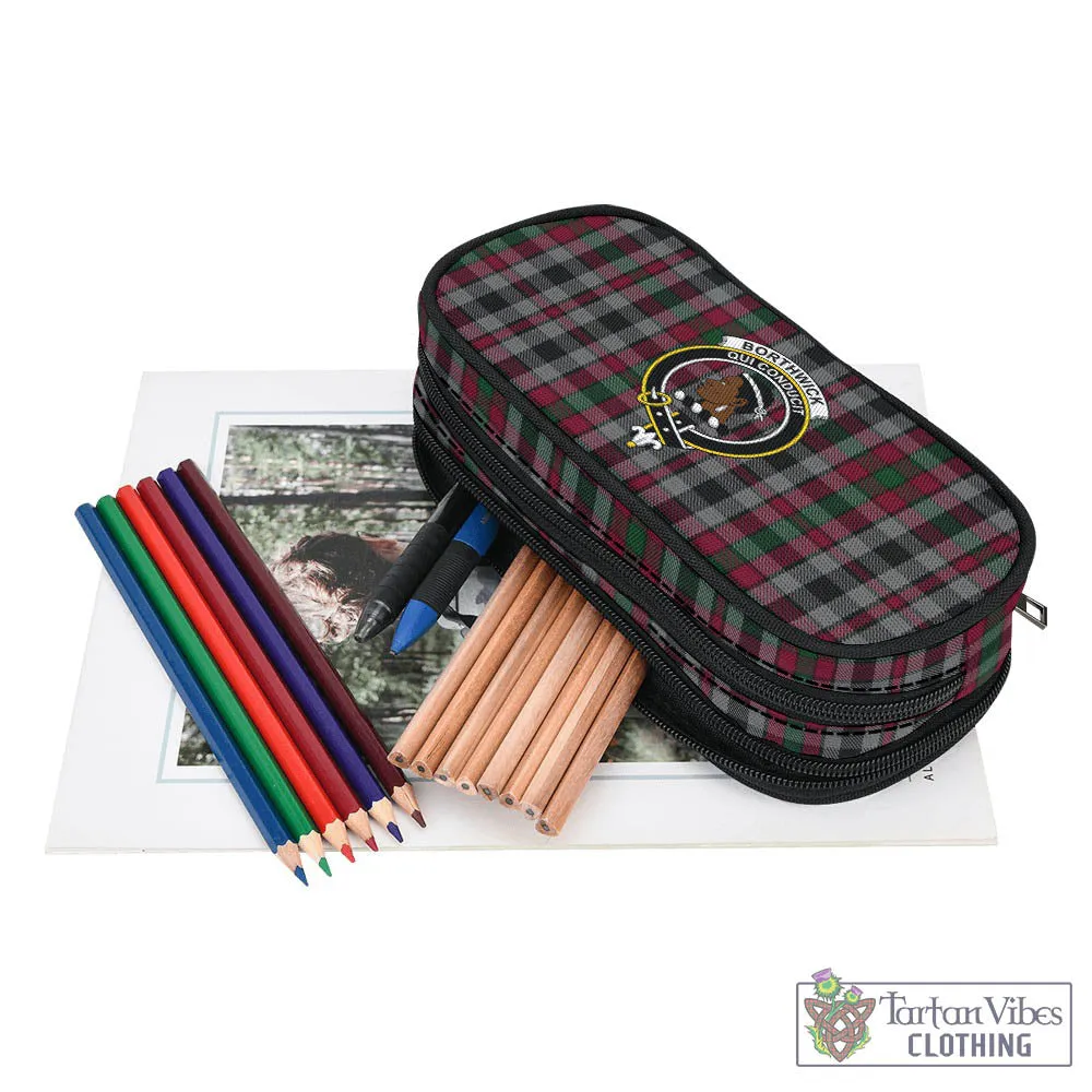 Borthwick Tartan Pen and Pencil Case with Family Crest