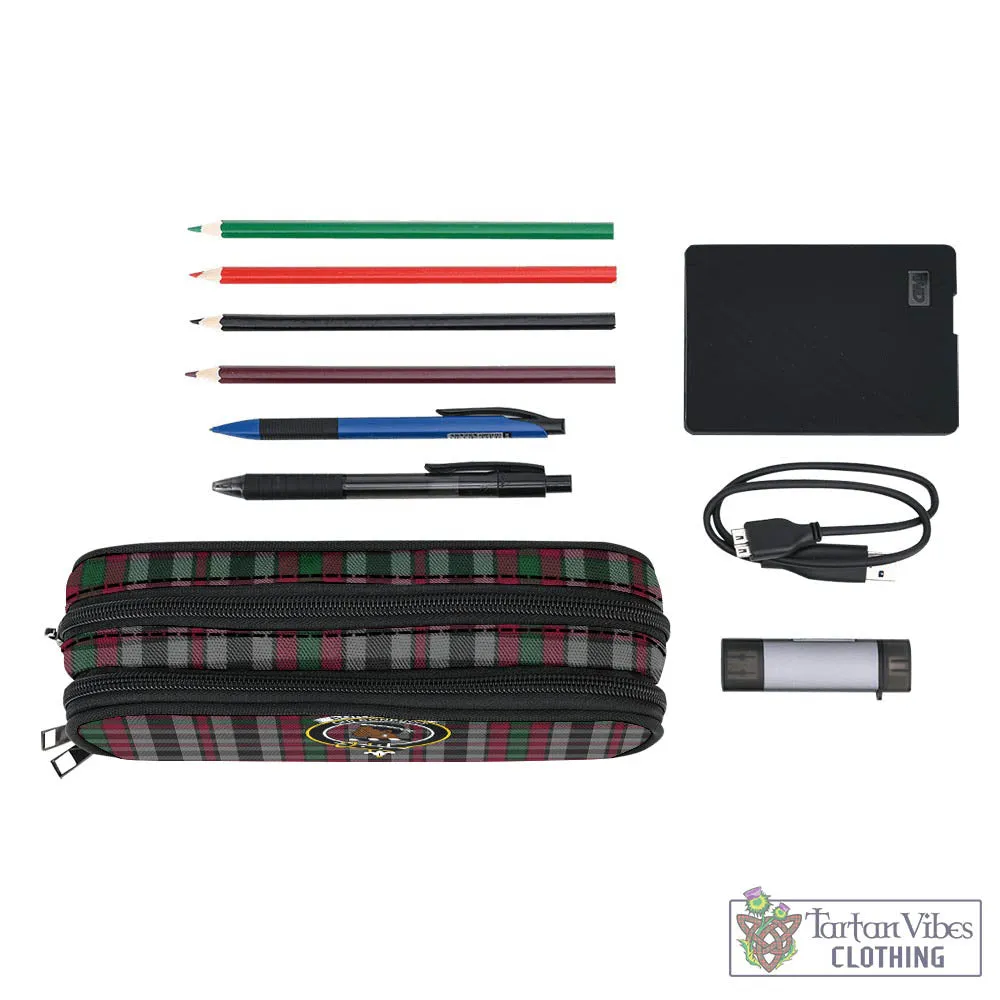 Borthwick Tartan Pen and Pencil Case with Family Crest