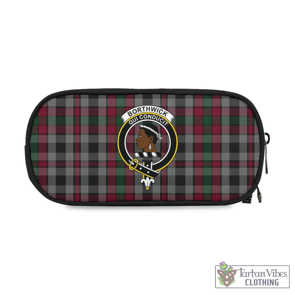 Borthwick Tartan Pen and Pencil Case with Family Crest