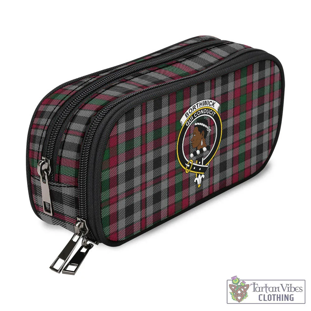 Borthwick Tartan Pen and Pencil Case with Family Crest