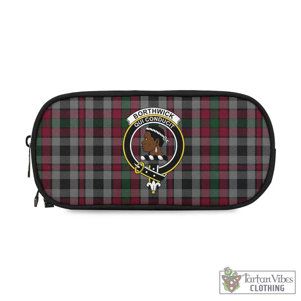 Borthwick Tartan Pen and Pencil Case with Family Crest