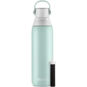 Brita 20oz Premium Double Wall Stainless Steel Insulated Filtered Water Bottle - Light Blue