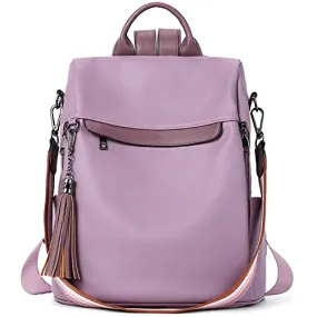 BROMEN Backpack Purse for Women Leather Anti-theft Travel Backpack Fashion Shoulder Bag Purple