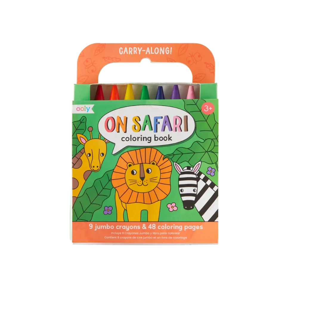 Carry Along Crayon & Coloring Book Set - On Safari