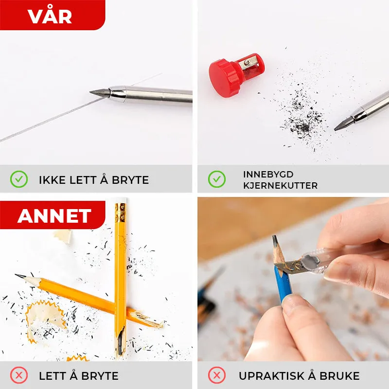 Case pencil for marking in deep holes