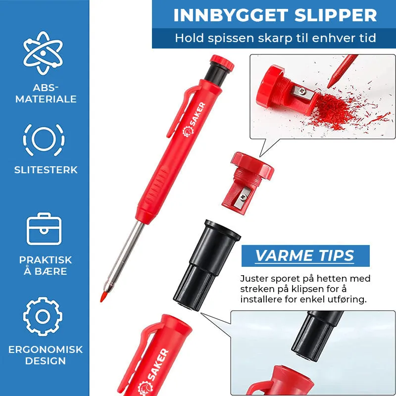 Case pencil for marking in deep holes