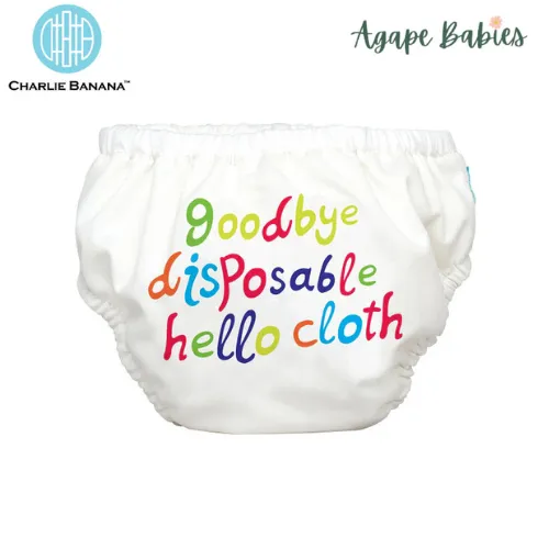 Charlie Banana 2-in-1 Assorted Colours Swim Diaper & Training Pants Hello Cloth White - 4 Sizes Available!