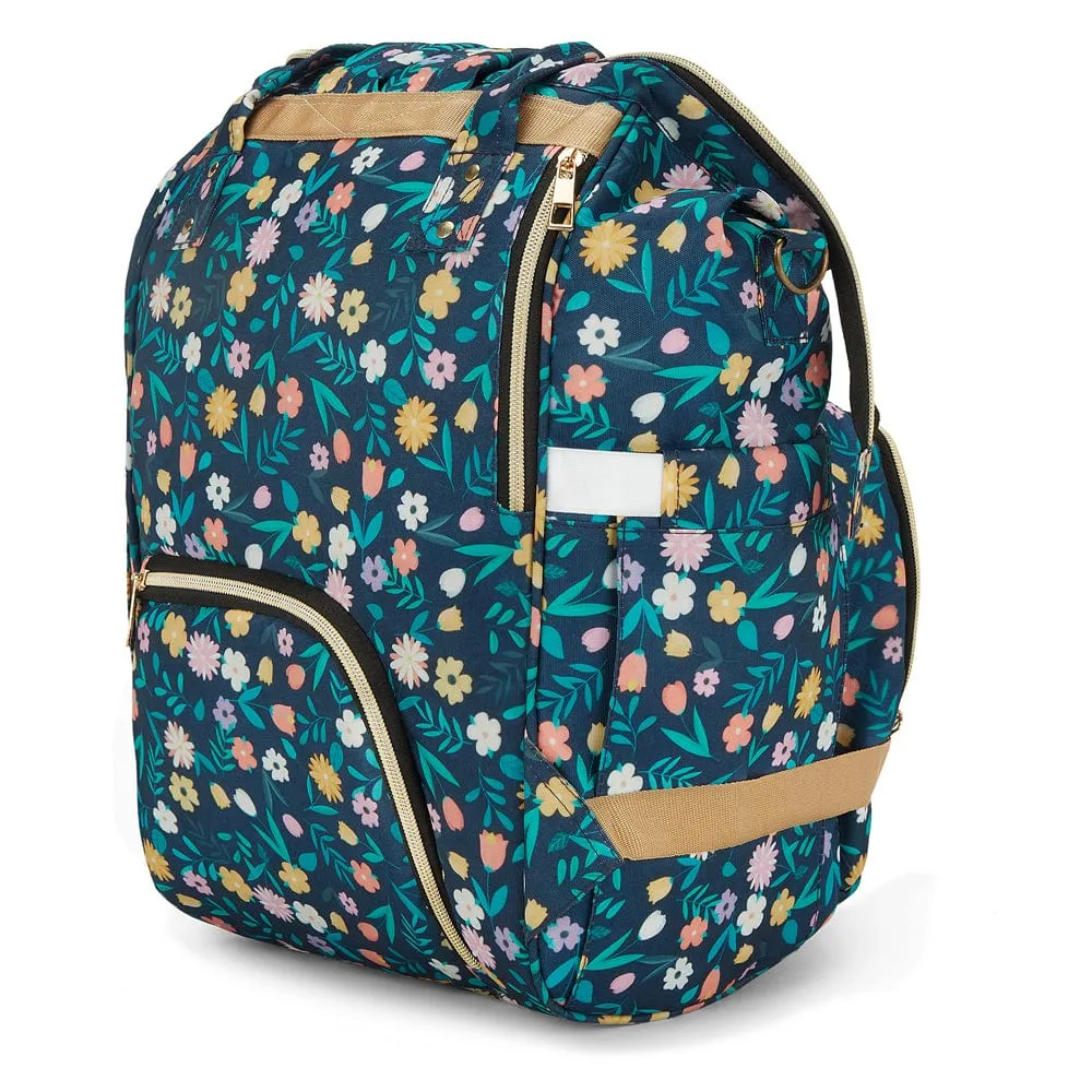 Chic Diaper Bag Backpack for New Parents (Capacity - 20L) , Night Bloom