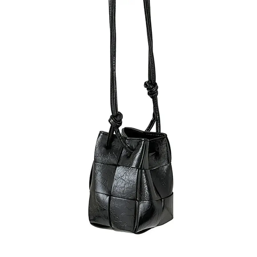 Chic Women's Mini Bucket Bag in Faux Leather