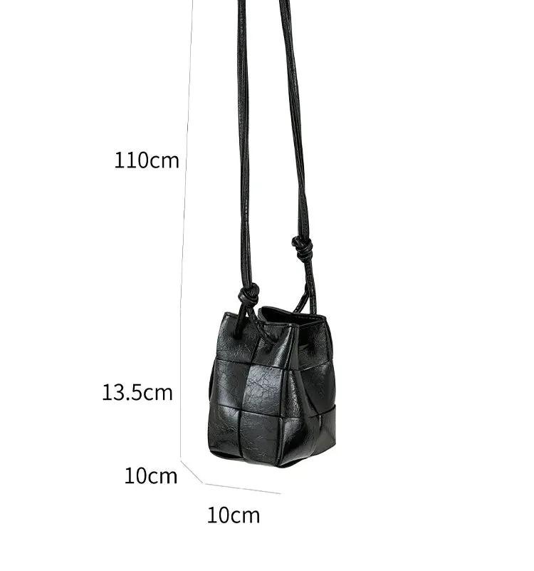 Chic Women's Mini Bucket Bag in Faux Leather