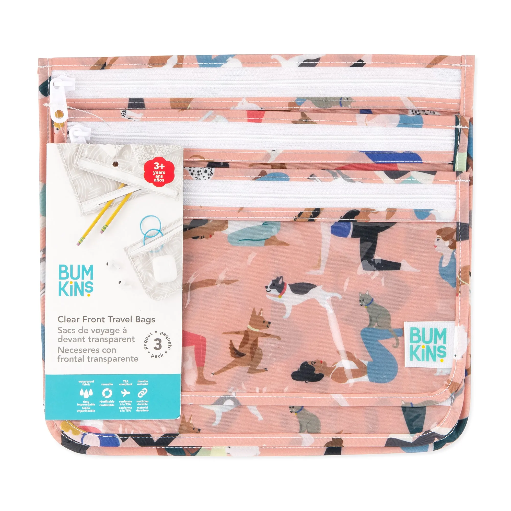 Clear Travel Bag 3 Pack: Yoga Pals